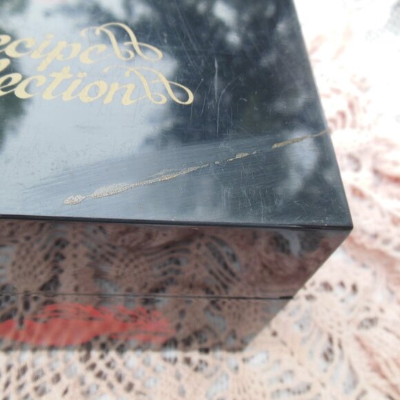 recipe box La Choy brand plastic black w red dragon many recipe cards inside 80s - Picture 10 of 15